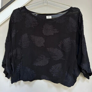 Aritzia | Wilfred | Blayze Sheer Leaf Print Batwing Top, Size Medium